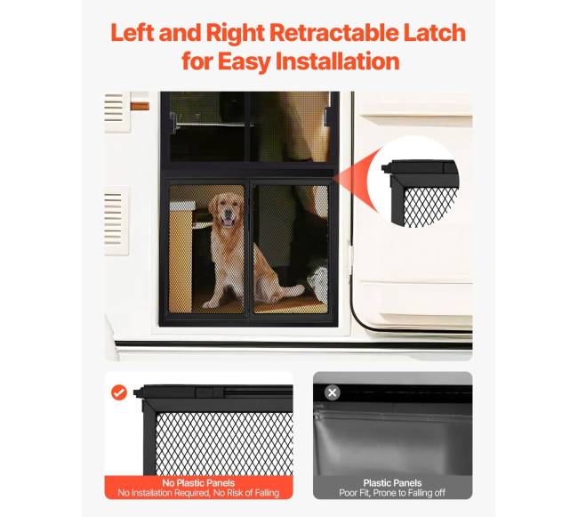 Aliuminio grotelių apsauga durims su šunims3