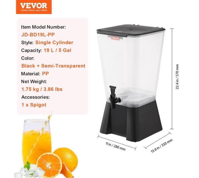 Gėrimų dozatorius vakarėliams 19 L su kraneliu6