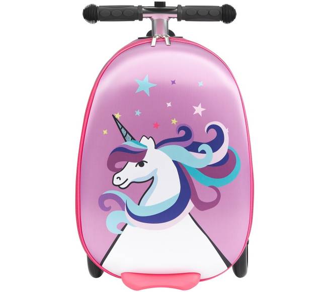 Vaikiškas paspirtukas-lagaminas su šviečiančiais ratais0