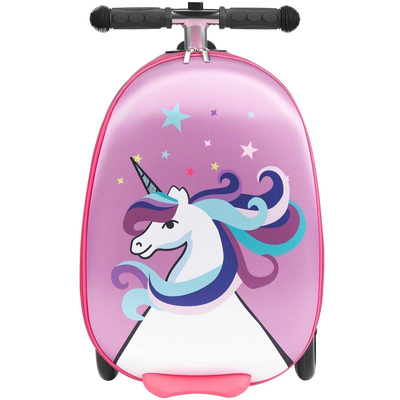 Vaikiškas paspirtukas-lagaminas su šviečiančiais ratais0