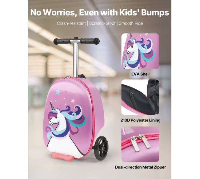 Vaikiškas paspirtukas-lagaminas su šviečiančiais ratais1