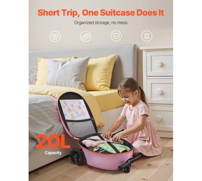 Vaikiškas paspirtukas-lagaminas su šviečiančiais ratais5