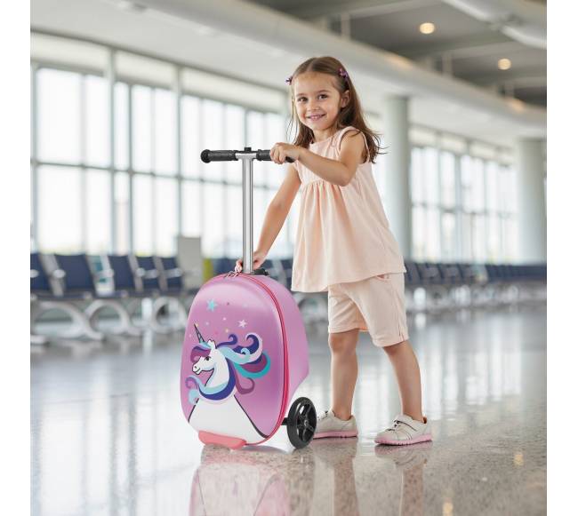 Vaikiškas paspirtukas-lagaminas su šviečiančiais ratais7