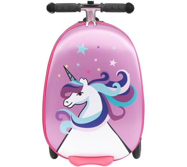 Vaikiškas paspirtukas-lagaminas su šviečiančiais ratais8