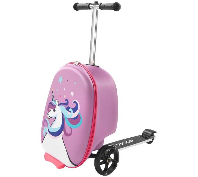 Vaikiškas paspirtukas-lagaminas su šviečiančiais ratais9