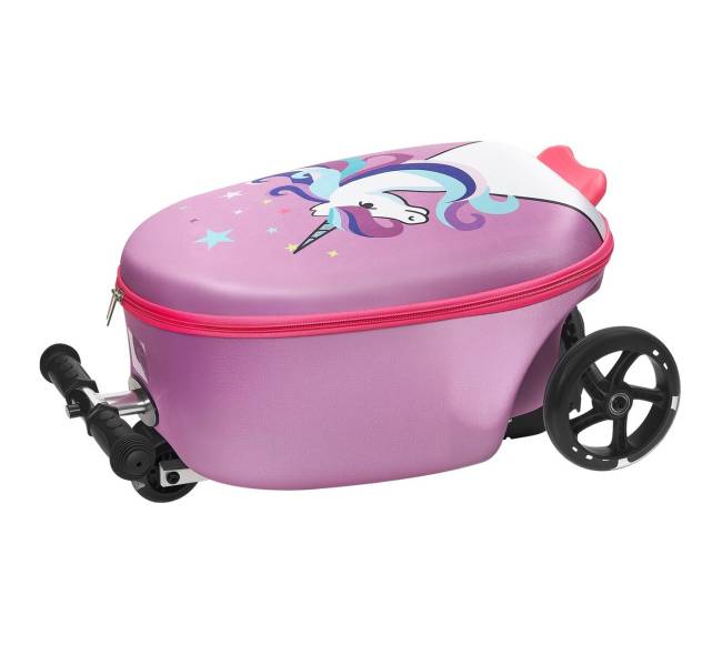 Vaikiškas paspirtukas-lagaminas su šviečiančiais ratais10