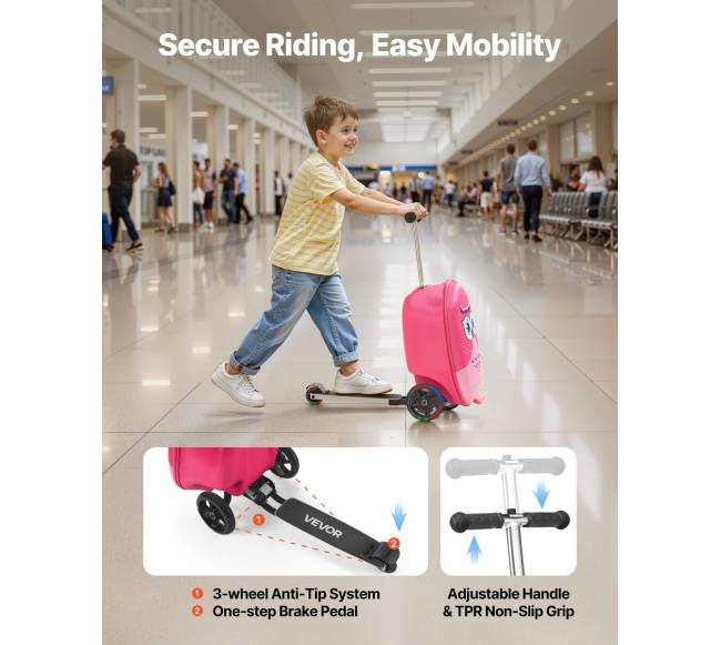 Vaikiškas paspirtukas-lagaminas su šviesos ratukais2