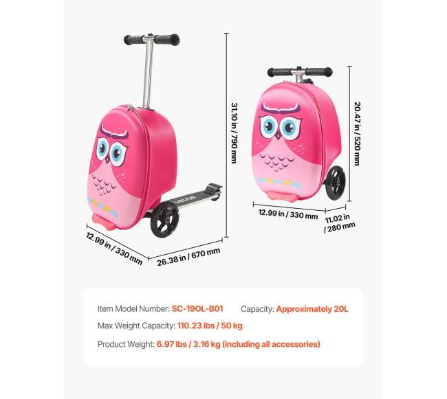 Vaikiškas paspirtukas-lagaminas su šviesos ratukais6