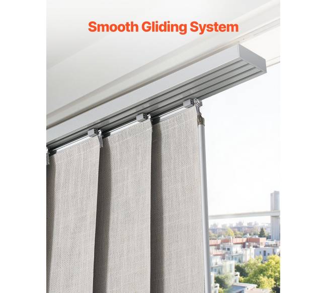 Pilkais paneliniomis žaliuzėmis 116-218 cm.4