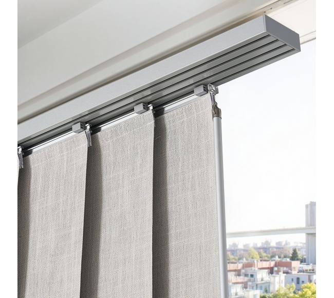 Pilkais paneliniomis žaliuzėmis 116-218 cm.7