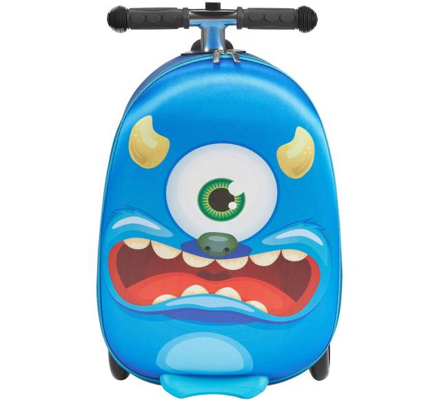 Vaikiškas paspirtukas su lagaminu ir šviečiančiais ratais8