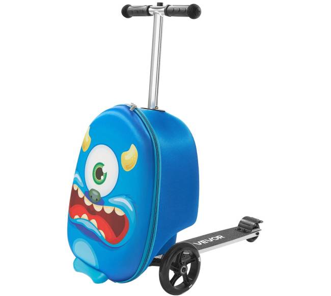 Vaikiškas paspirtukas su lagaminu ir šviečiančiais ratais9