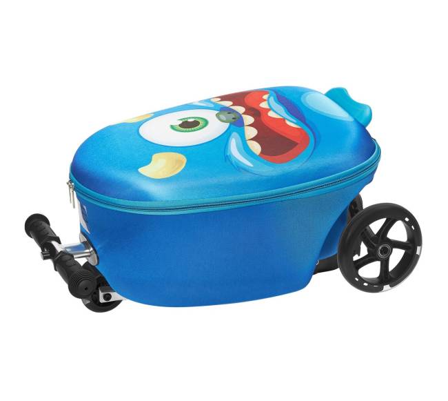 Vaikiškas paspirtukas su lagaminu ir šviečiančiais ratais10