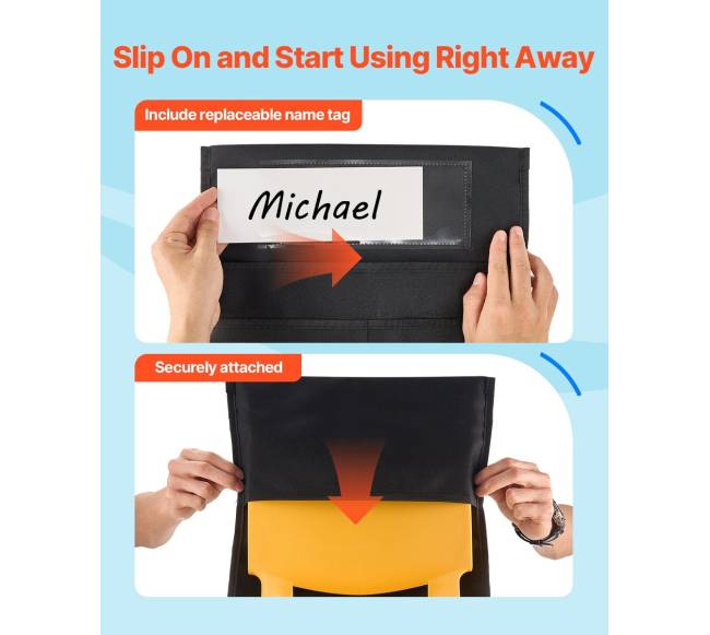 Klasės kėdžių kišenės 24 vnt. su vardine etikete juodos4