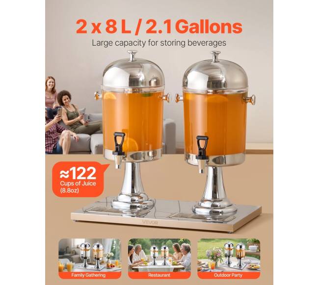 Gėrimų dozatorius su čiaupu, 2 x 8 l1