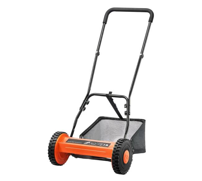 14" rankinis vejapjovė su 5 ašmenimis ir reguliuojamu aukščiu0