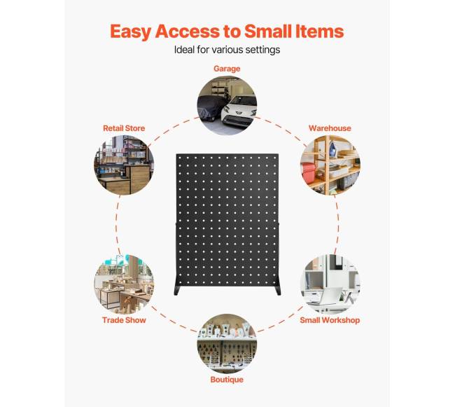 stovo pegboard ekranas, juodas (4 vnt.)5