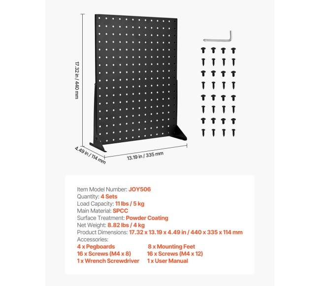 stovo pegboard ekranas, juodas (4 vnt.)6