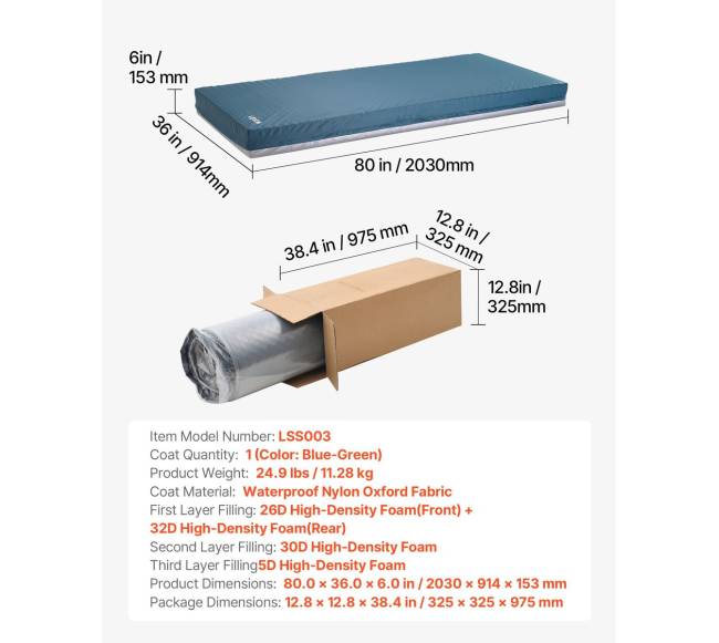 Ligoninės medicininė lovos čiužinys 6 colių6