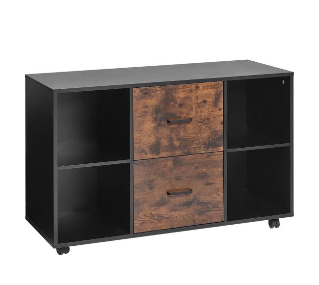 medinė spintelė su 2 stalčiais ir lentynomis0