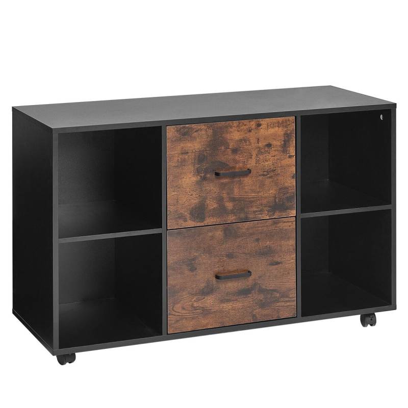 medinė spintelė su 2 stalčiais ir lentynomis0