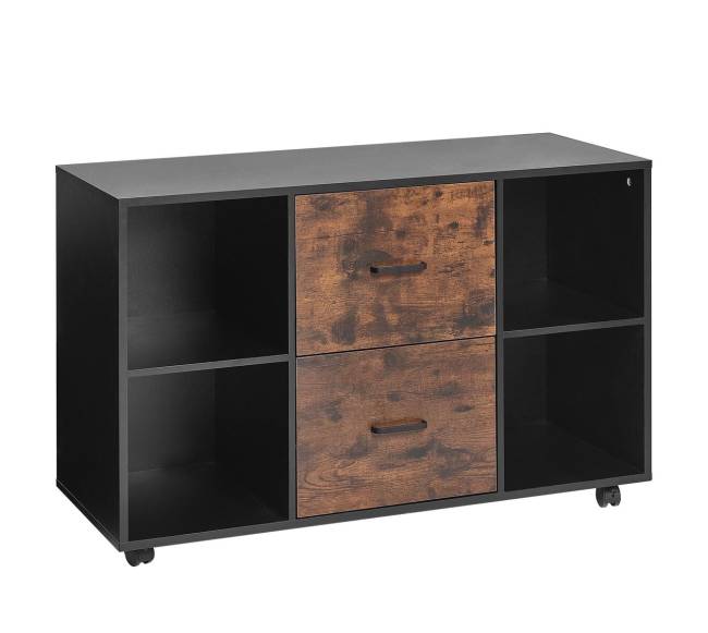 medinė spintelė su 2 stalčiais ir lentynomis9