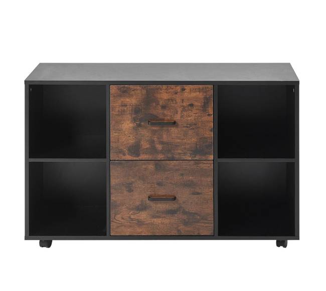 medinė spintelė su 2 stalčiais ir lentynomis10