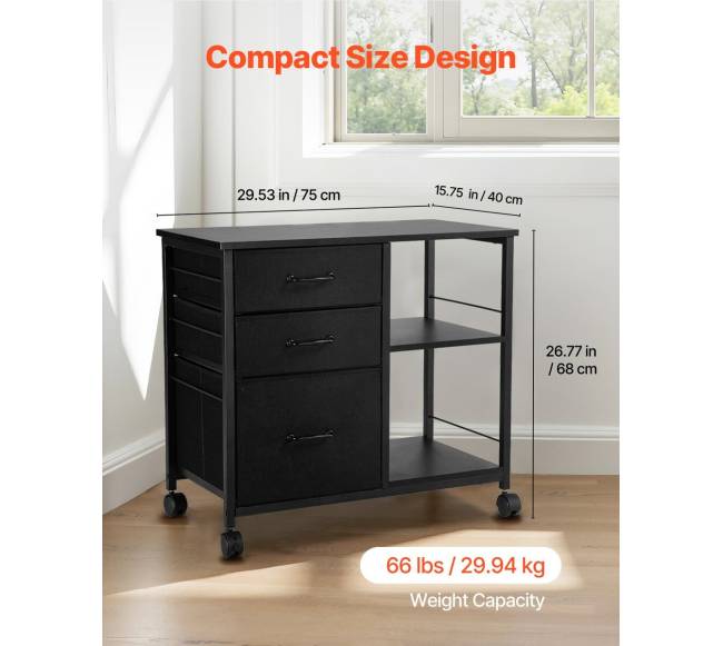 mobilus metalinis failų kabinetas su 3 audinio stalčiais juodas2