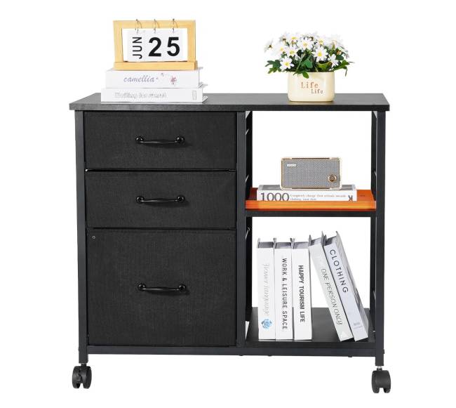 mobilus metalinis failų kabinetas su 3 audinio stalčiais juodas9