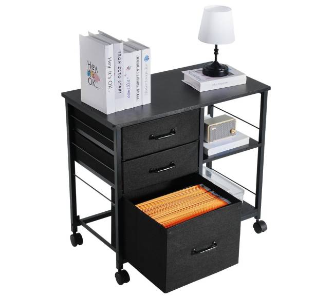 mobilus metalinis failų kabinetas su 3 audinio stalčiais juodas10