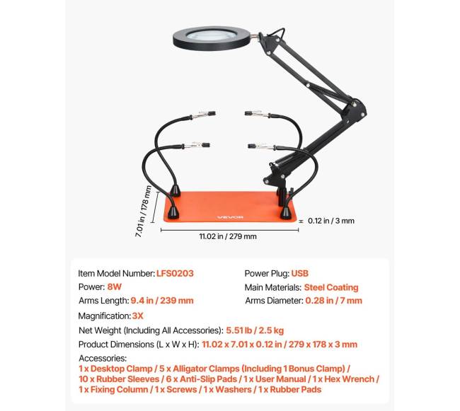 Magnetinė litavimo stotis su LED lempa6