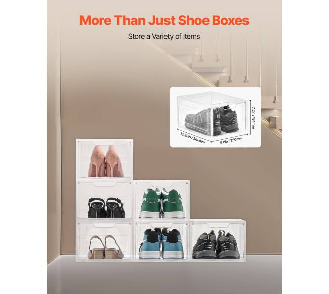 Permatomos batų dėžės 6vnt3