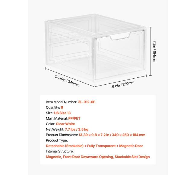 Permatomos batų dėžės 6vnt6