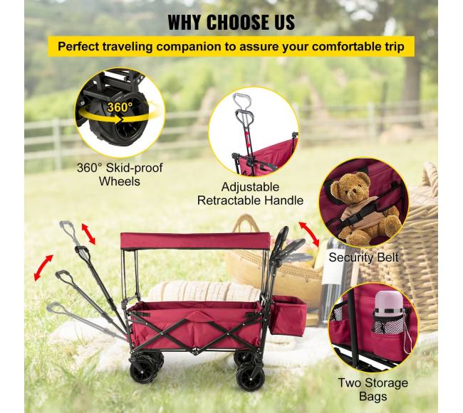 Sulankstoma vežimėlio platforma su nuimamu stogeliu5