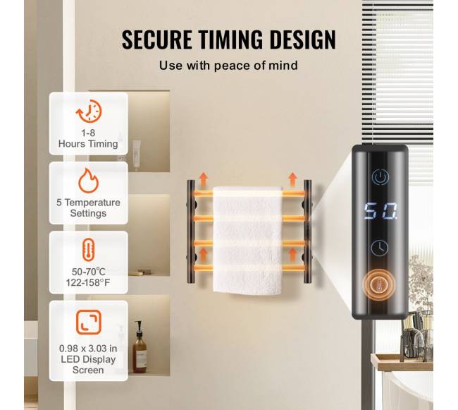 Sieninis juodas rankšluosčių džiovintuvas 4 strypų2