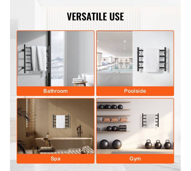 Sieninis juodas rankšluosčių džiovintuvas 4 strypų5