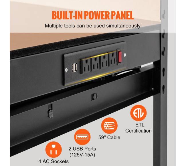 Daugiafunkcinis darbastalis su lentyna ir elektros lizdais3