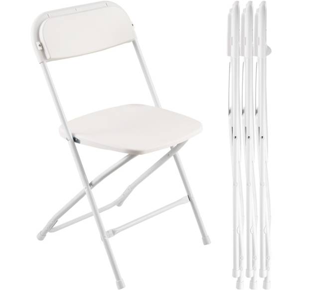 4 sulankstomos plastikinės kėdės su metaliniu rėmu0