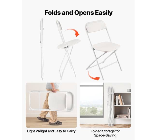 4 sulankstomos plastikinės kėdės su metaliniu rėmu5