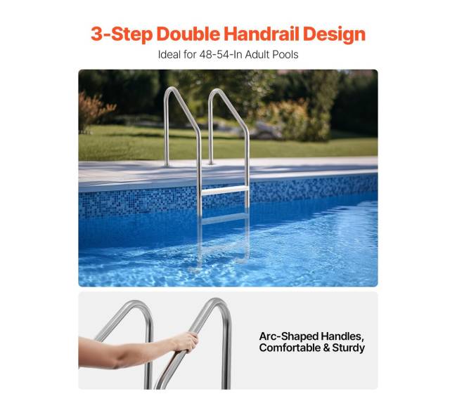 Nerūdijančio plieno baseino kopėčios 3 žingsniai1