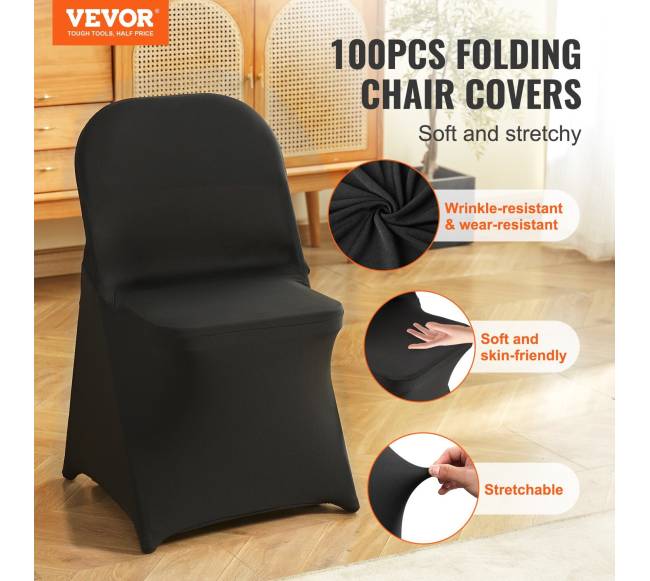 Juodos kėdžių užvalkalai, 100 vnt.1