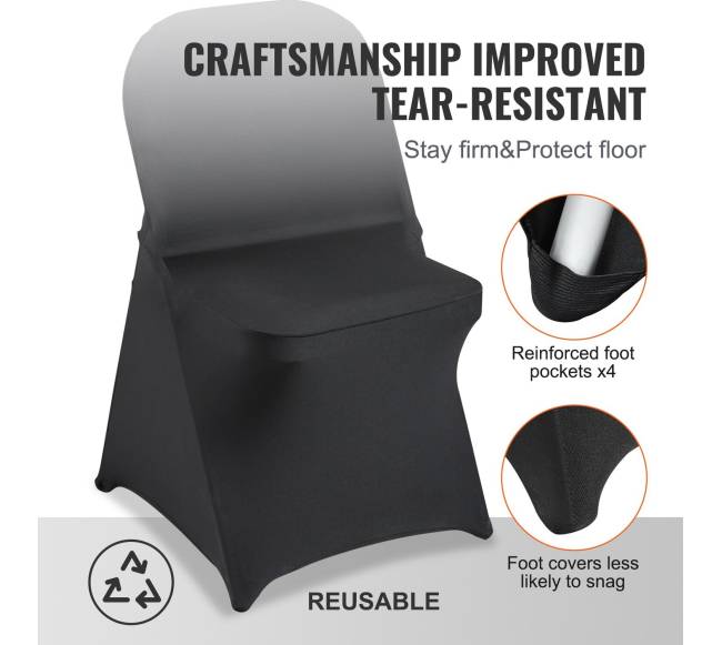 Juodos kėdžių užvalkalai, 100 vnt.4