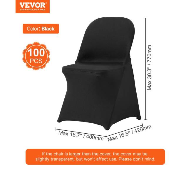 Juodos kėdžių užvalkalai, 100 vnt.6