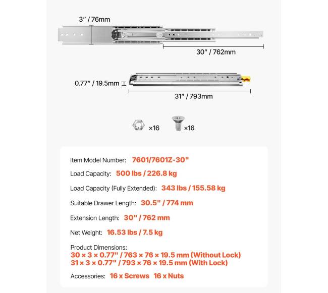 Stumdomos bėgelės su užsidarymu 77-152 cm6