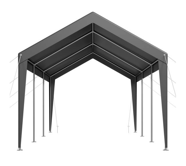 Automobilio pastogė 3 x 6 m pilka9