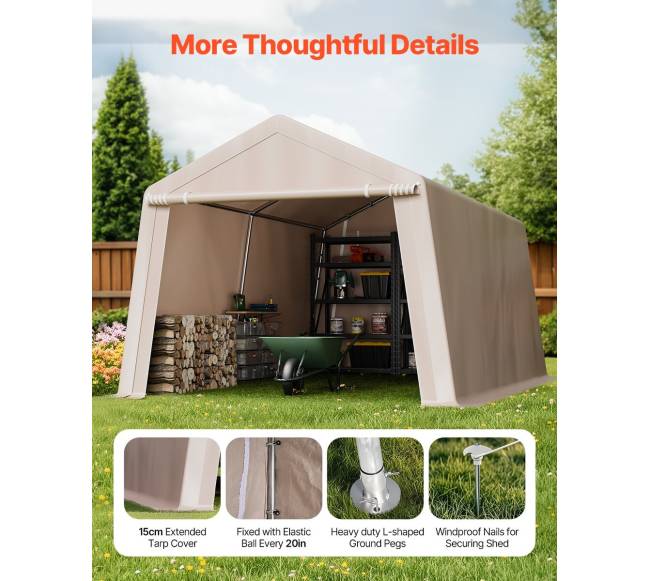 Lauko sandėliavimo palapinė 305x458 cm su dviem durimis5