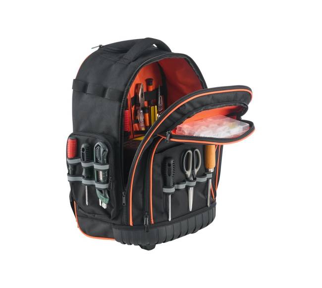 Ratelinis įrankių kuprinis krepšys su 45 kišenėmis0