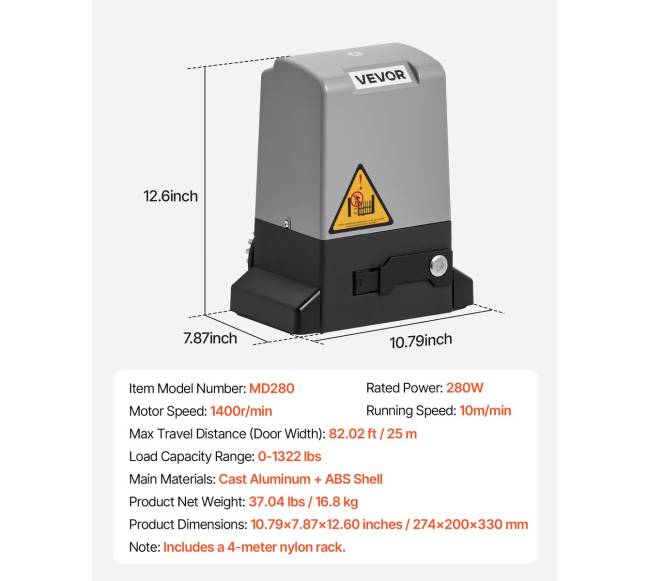 280W elektrinis slankusis vartų atidariklis su infraraudonųjų spindulių jutikliu6