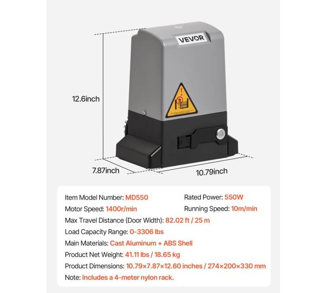 550W elektrinis slankiojantis vartų atidarytuvas6