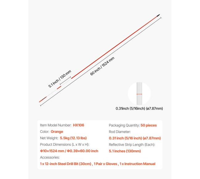 Atspindintys įvažiavimo statis 50 vnt6